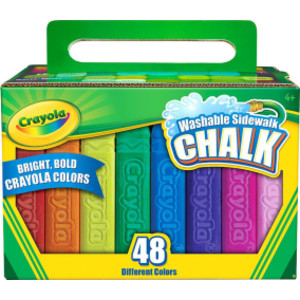 Washable Sidewalk Chalk, 48 Count