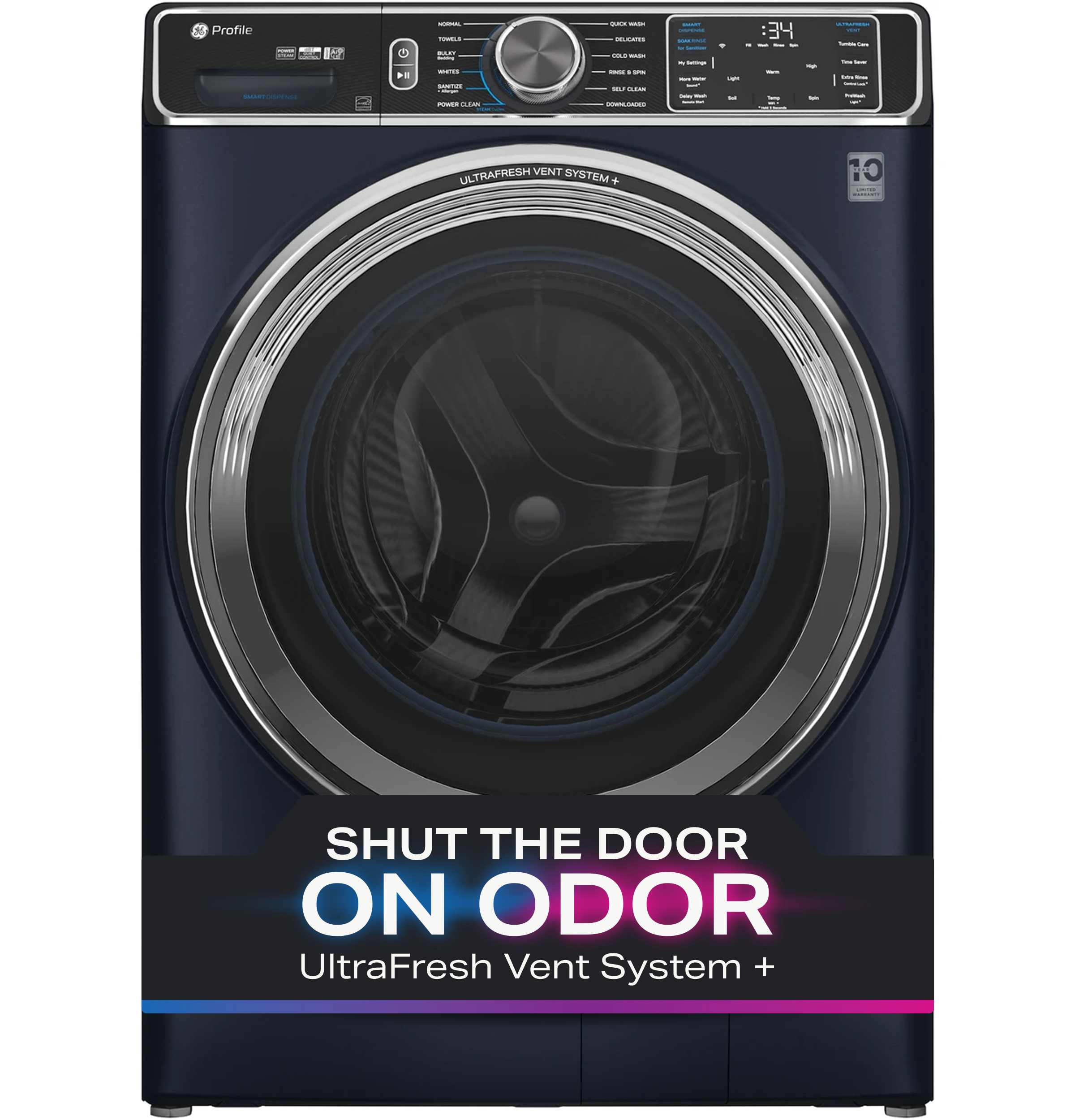 GE Profile™ 5.3 cu. ft. Capacity Smart Front Load ENERGY STAR® Washer with UltraFresh™ Vent System+ with OdorBlock™