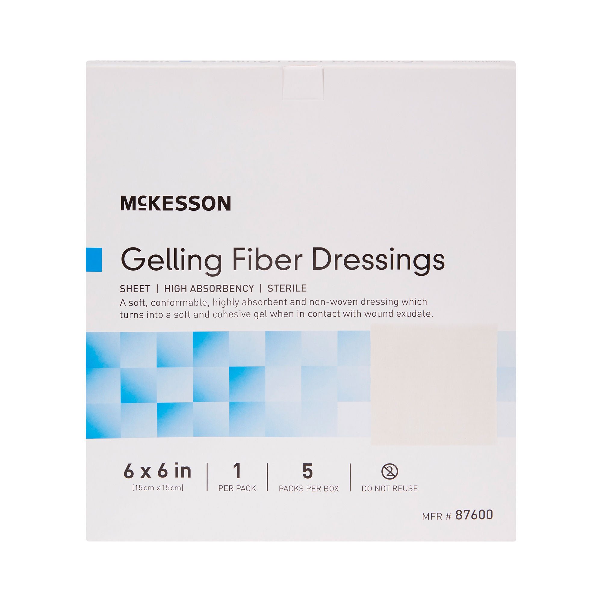 McKesson Gelling Fiber Wound Dressing, 6 x 6 Inch