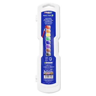 Prang Half Pan Watercolor Paint Set, 8 Assorted Colors, 1 Count