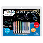 The Pencil Grip&trade; Black Board Playmat Kit with 8 Wonder Stix, 8-1/2" x 12", 4 Boards TPG648
