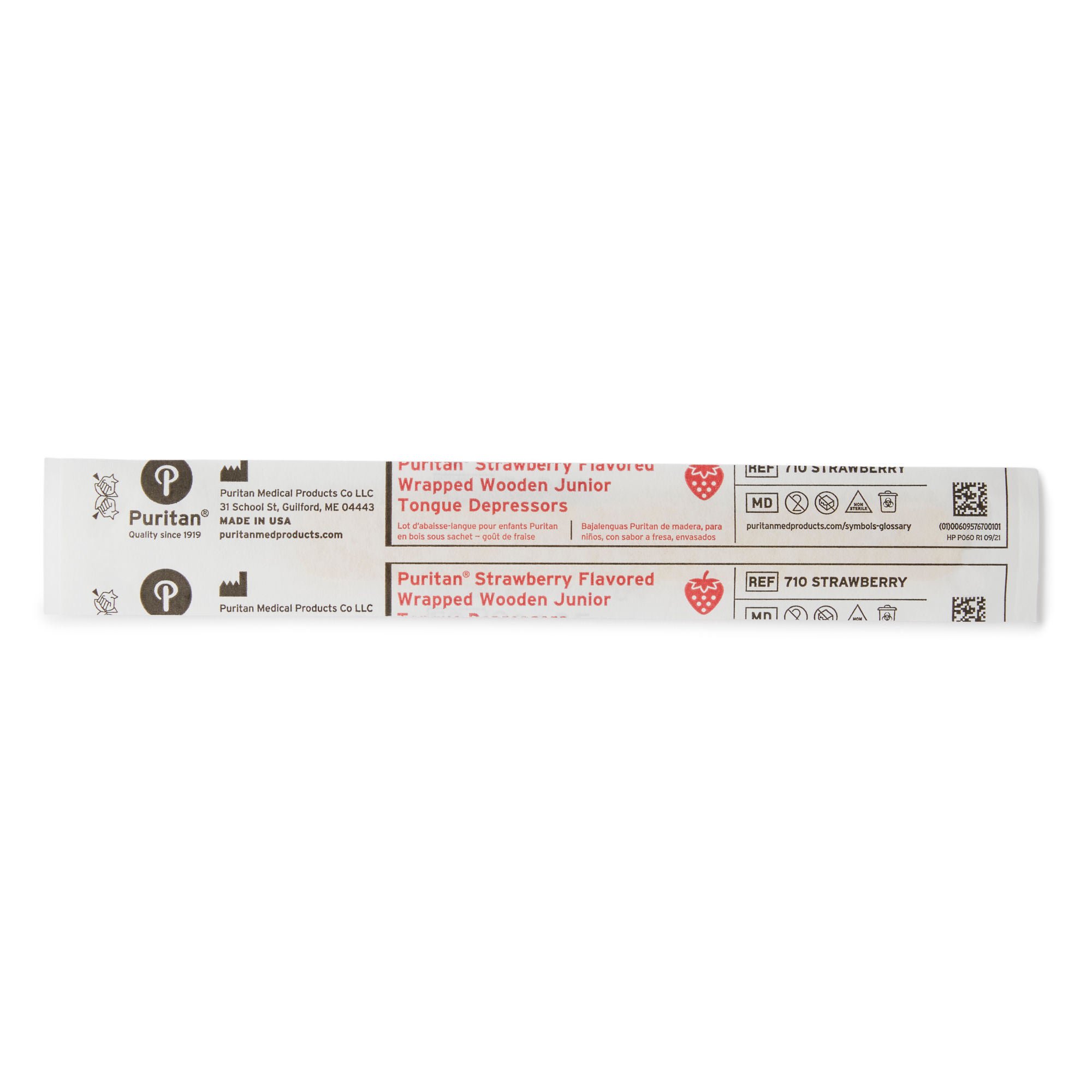 Puritan® Tongue Depressor, Strawberry Flavor, 5.5 inches long