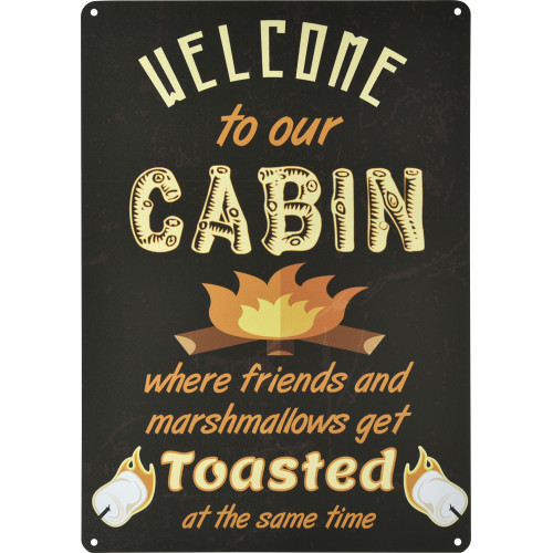 Aluminum Welcome to Our Cabin Sign, 10