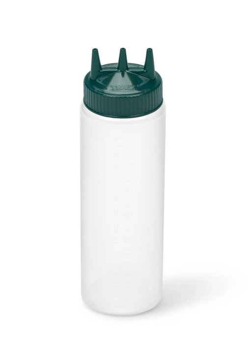 Distributeur à pression triple transparent de 710 ml avec douilles vert