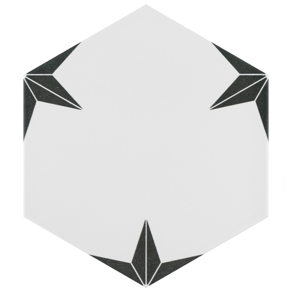 Stella Hex Nero 8-5/8 in. x 9-7/8 in. Porcelain Floor and Wall Tile