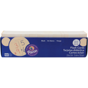 Blank Flash Card Dispenser Box, Manila, Unruled 3" x 2", 1000 Cards