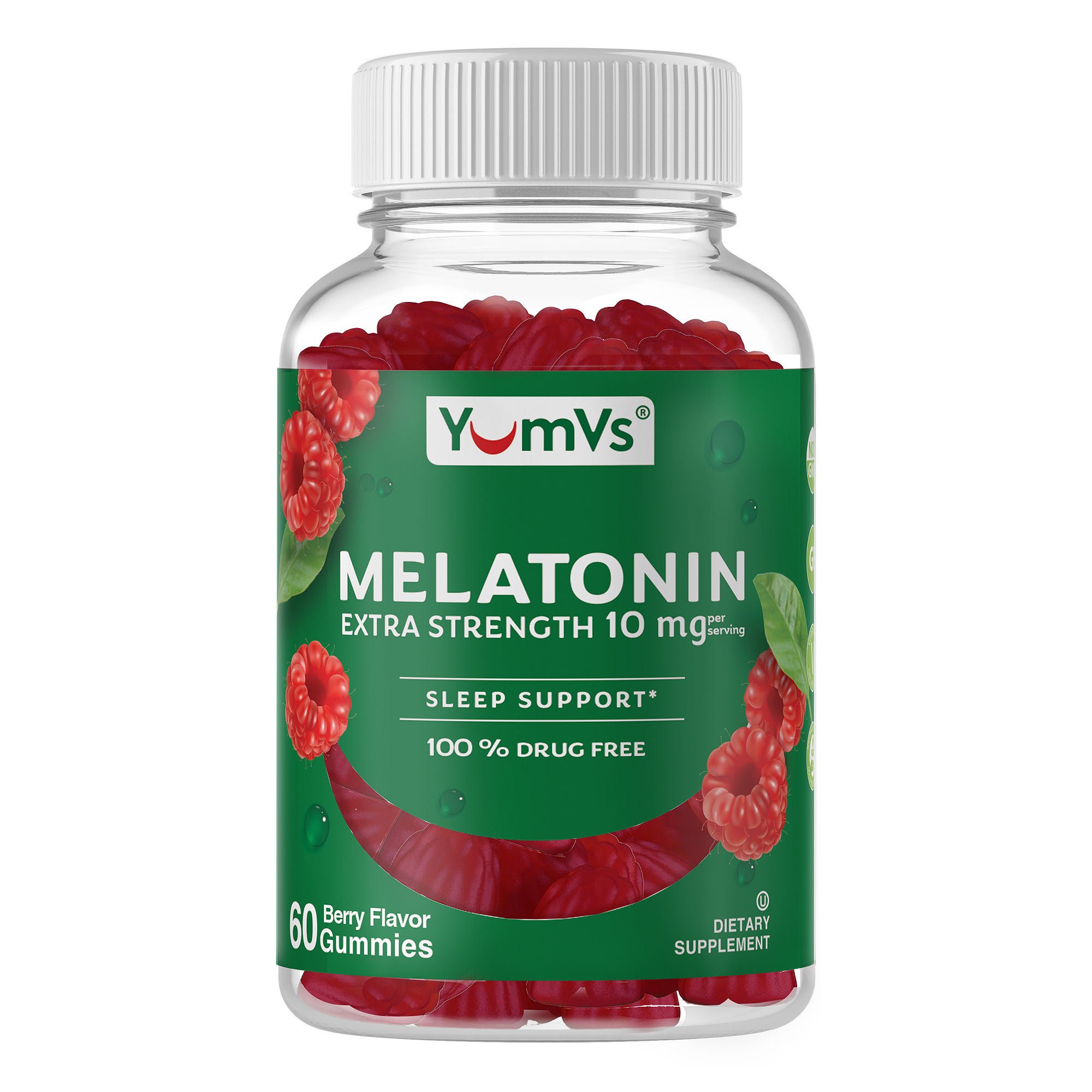 YumVs® 10 mg Melatonin Extra Strength Gummies, Berry Flavor