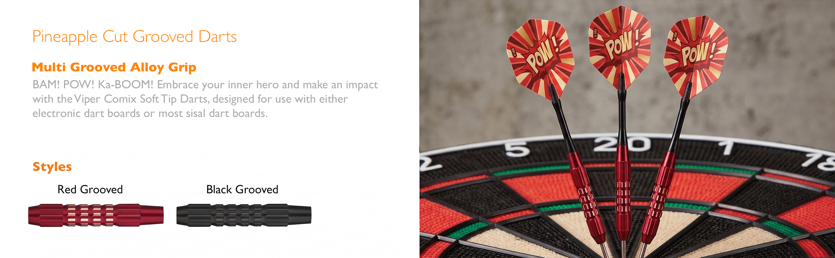 Three steel tip darts with blue pineapple-textured flights and grooved barrels, clustered on a dartboard