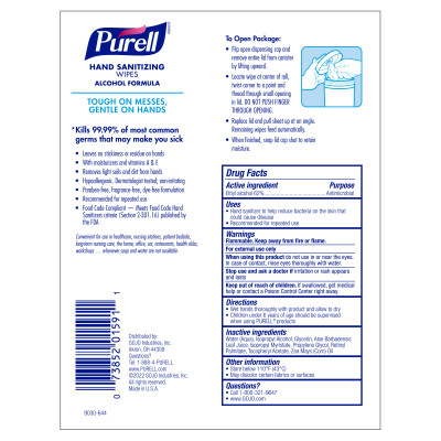 PURELL® Hand Sanitizing Wipes Alcohol Formula