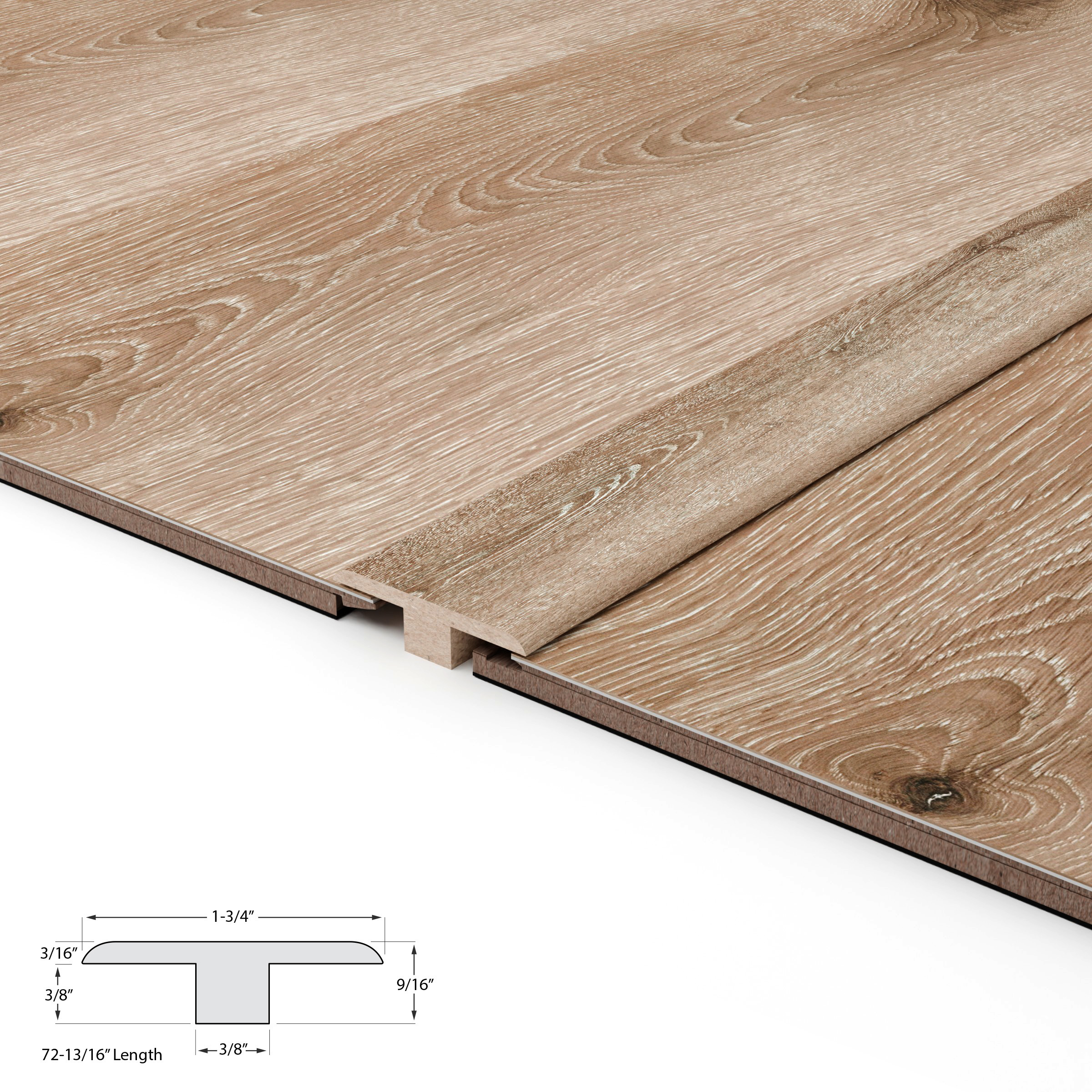 Aged Hickory T-Mold 12mm view 3