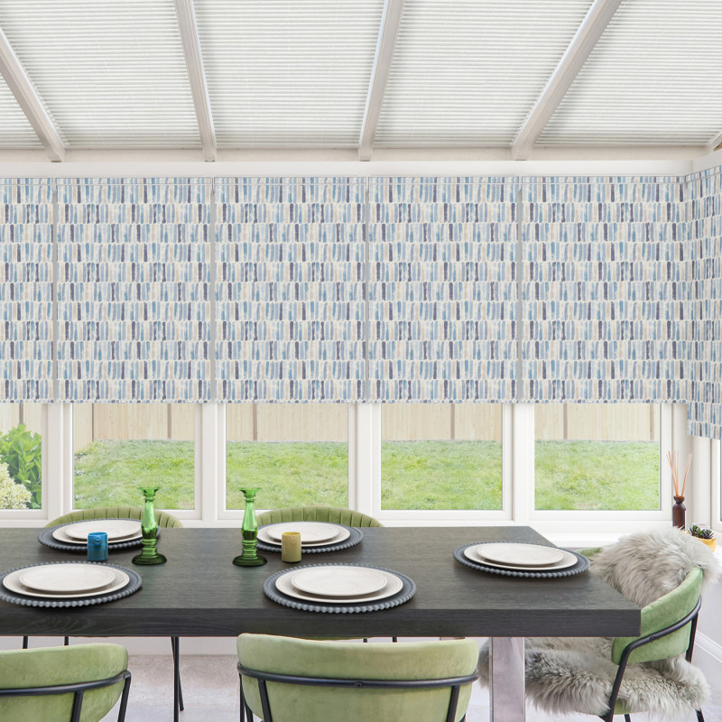 Tally Blackout Indigo Roller Blind