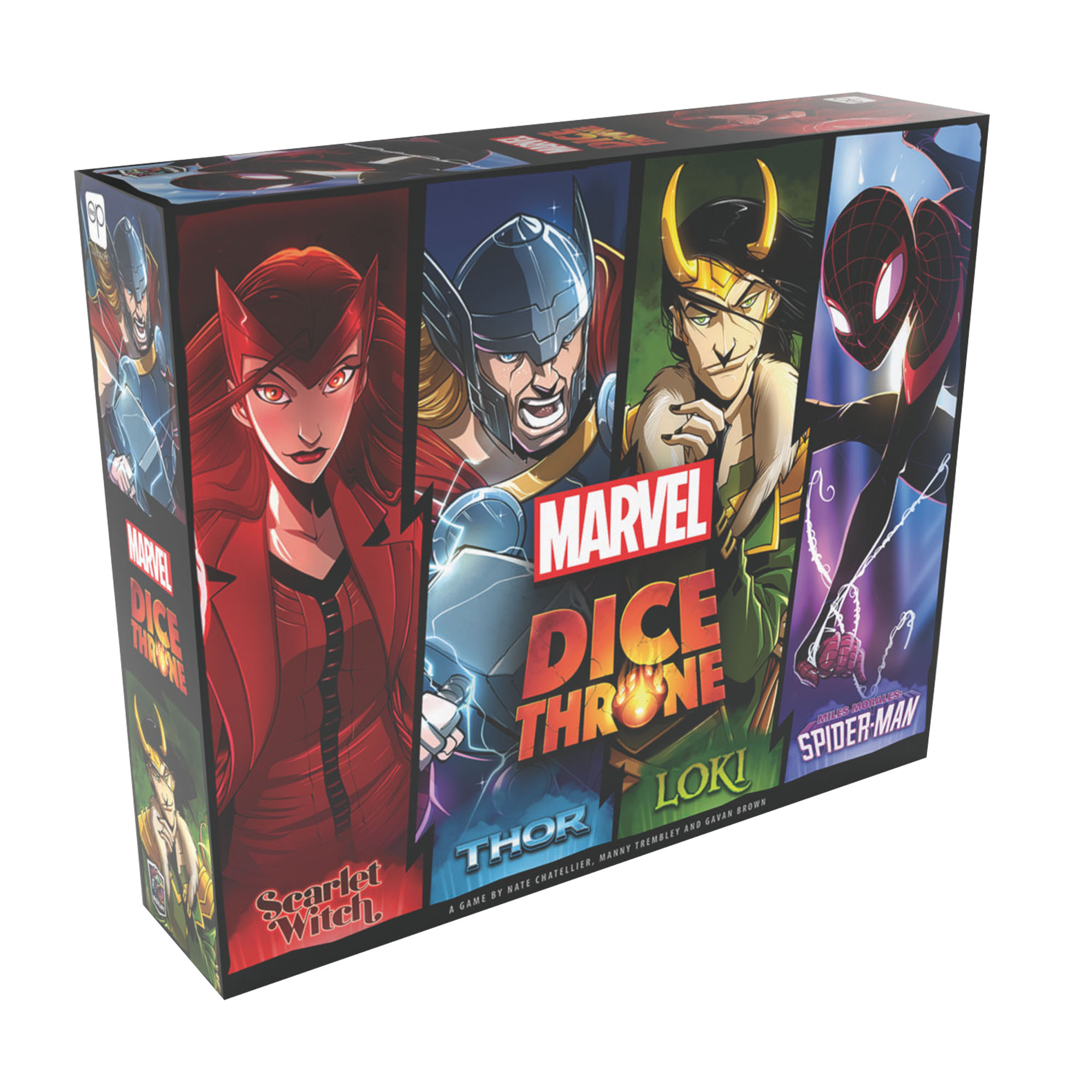 USAopoly Marvel Dice Throne 4-Hero Box (Scarlet Witch, Thor, Loki, Spider-Man) image number null