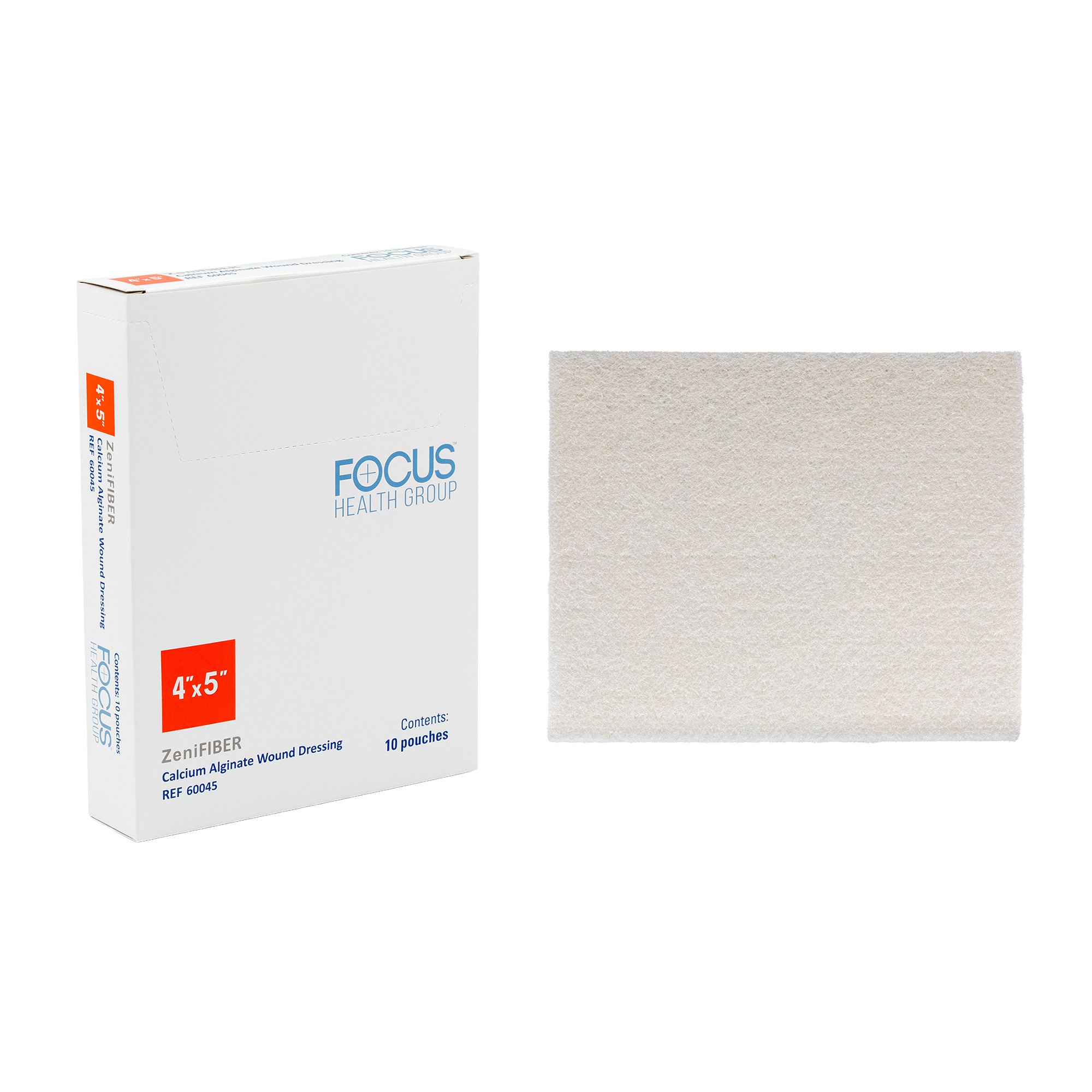 Focus Health Group DRESSING, WOUND CALCIUM ALGINATE ZENIFBER 4"X5" (10/BX)