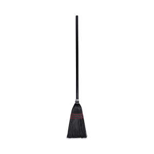 Boardwalk, 9in, Flag Tipped Poly Lobby Broom, Plastic Bristles, Black
