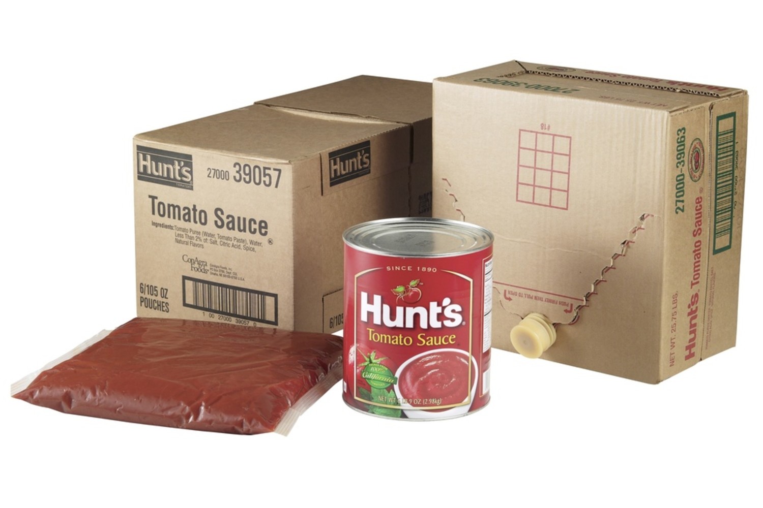 HUNTS Tomato Sauce, BaginBox, 1/3 gal Conagra Foodservice