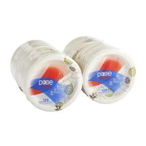 Dixie, Ultra Pathways, Soak Proof Shield Heavyweight Paper Plates, 10.13" dia, Green/Burgundy