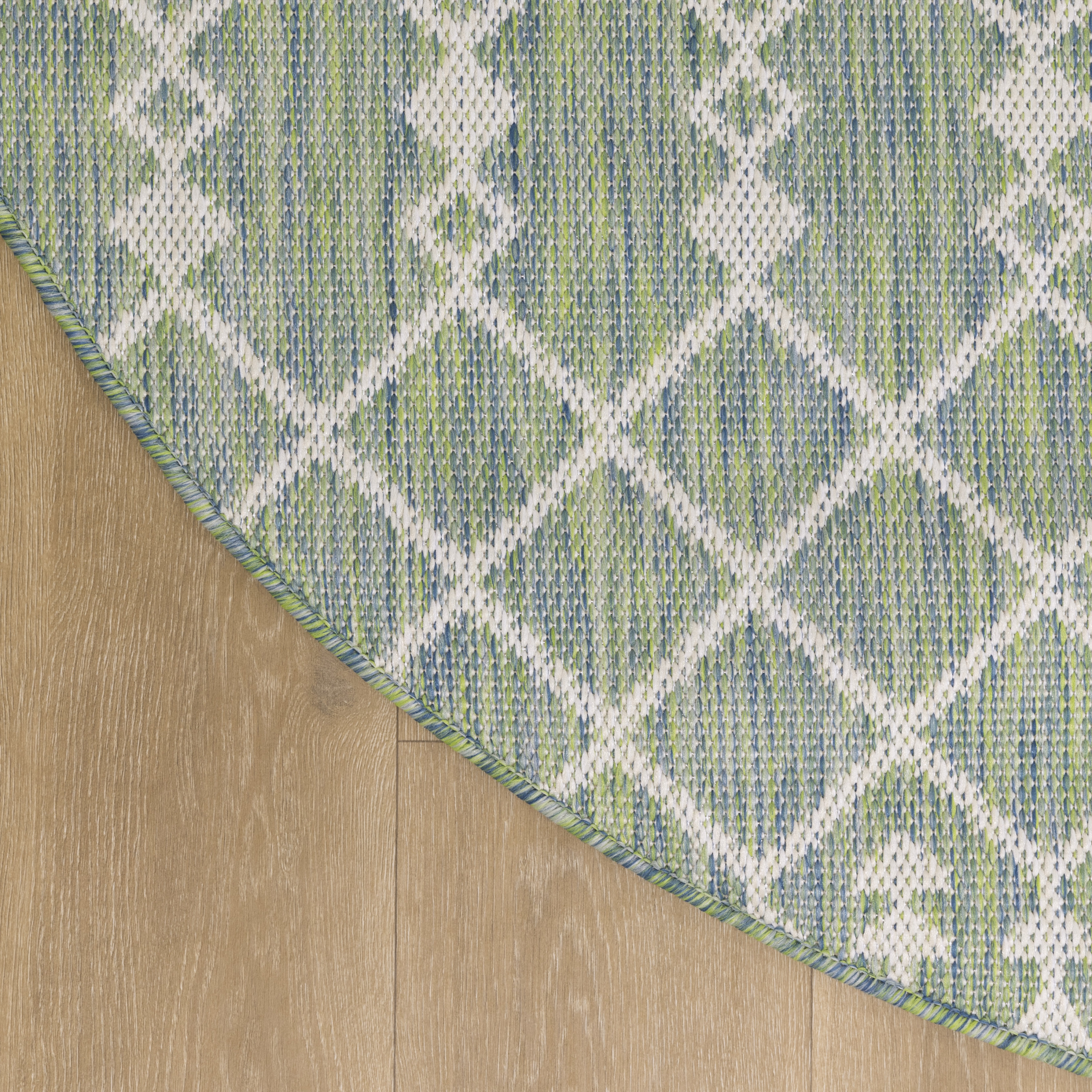 Nourison Positano 8' x Round Blue Green Modern Rug