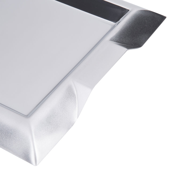Small rectangular stainless steel serving tray