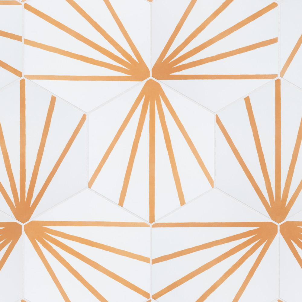Horizon Dawn Hex Mostaza 7-3/4 in. x 9 in. Porcelain Floor and Wall Tile