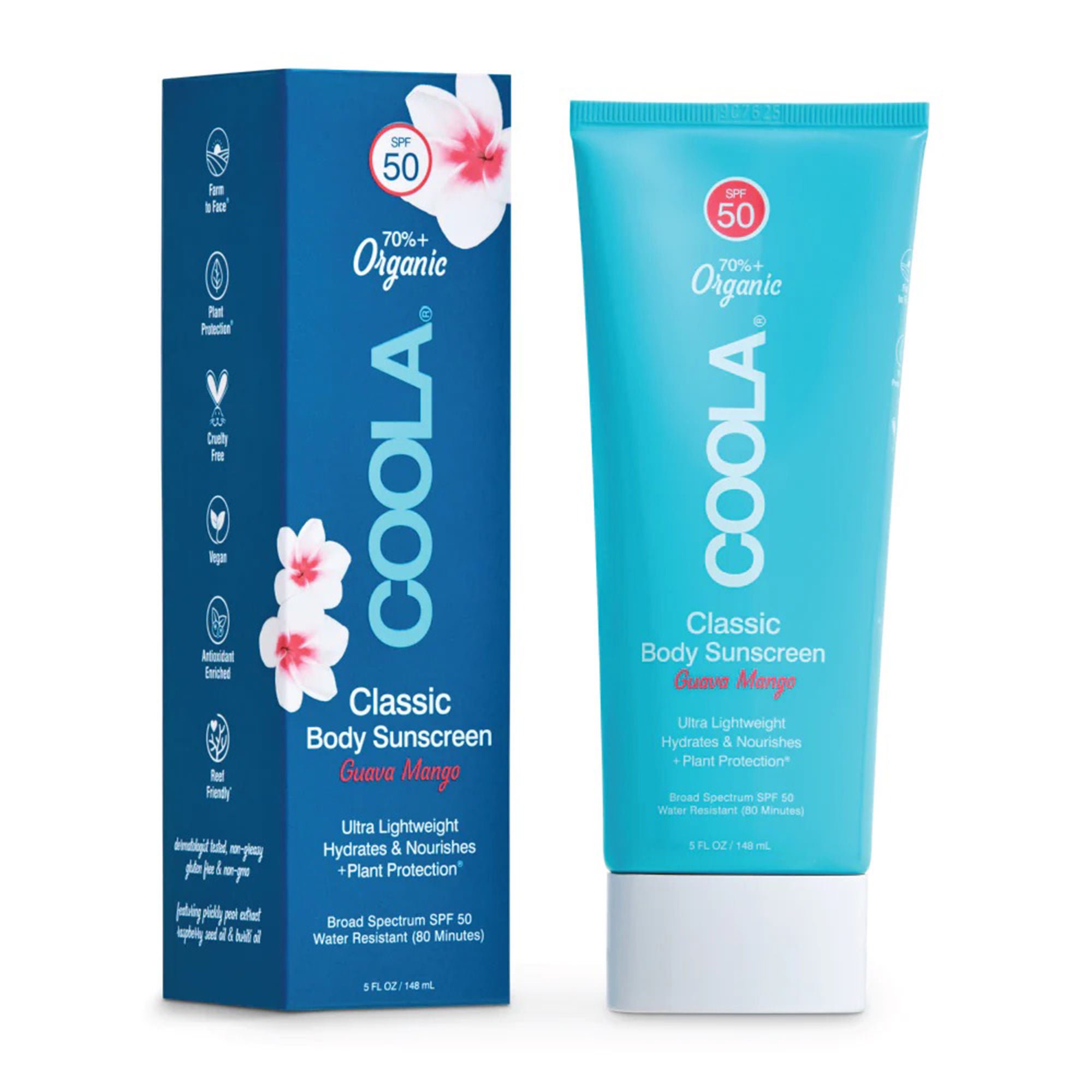 Coola® Classic Body Sunscreen Lotion SPF 50 Guava Mango Scent, 5-ounce Tube