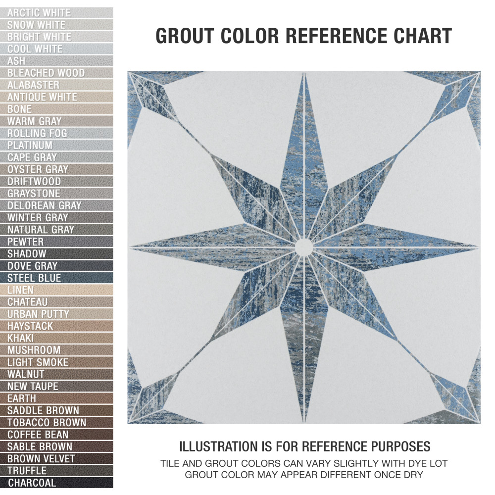 Cassis Stella Blue 9-3/4 in. x 9-3/4 in. Porcelain Floor and Wall Tile