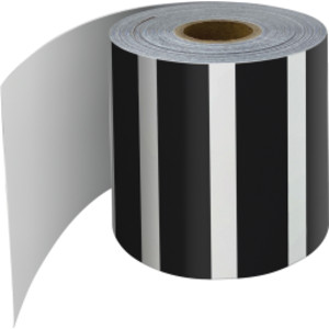 Black and White Vertical Stripes Rolled Straight Border, 65 Feet