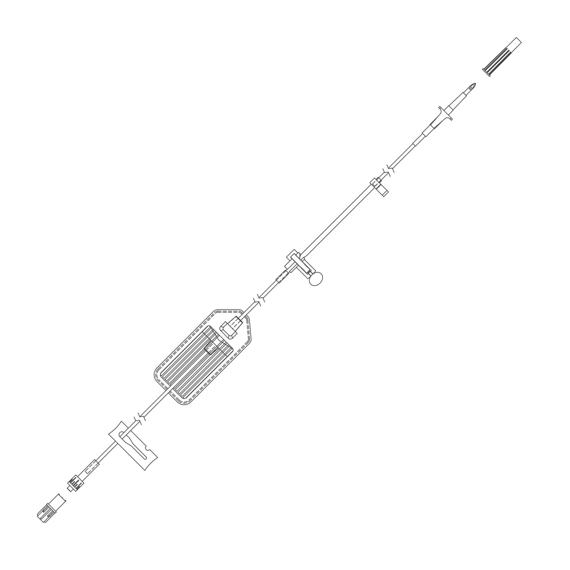 Zevex ADMIN SET, CURLIN 94" NV BAG SPIKE 1.2M (20/CS)