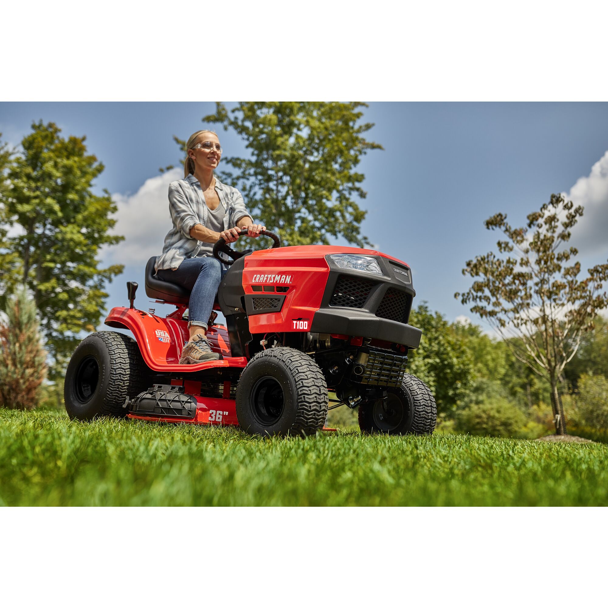 View of CRAFTSMAN Riding Mowers  being used by consumer