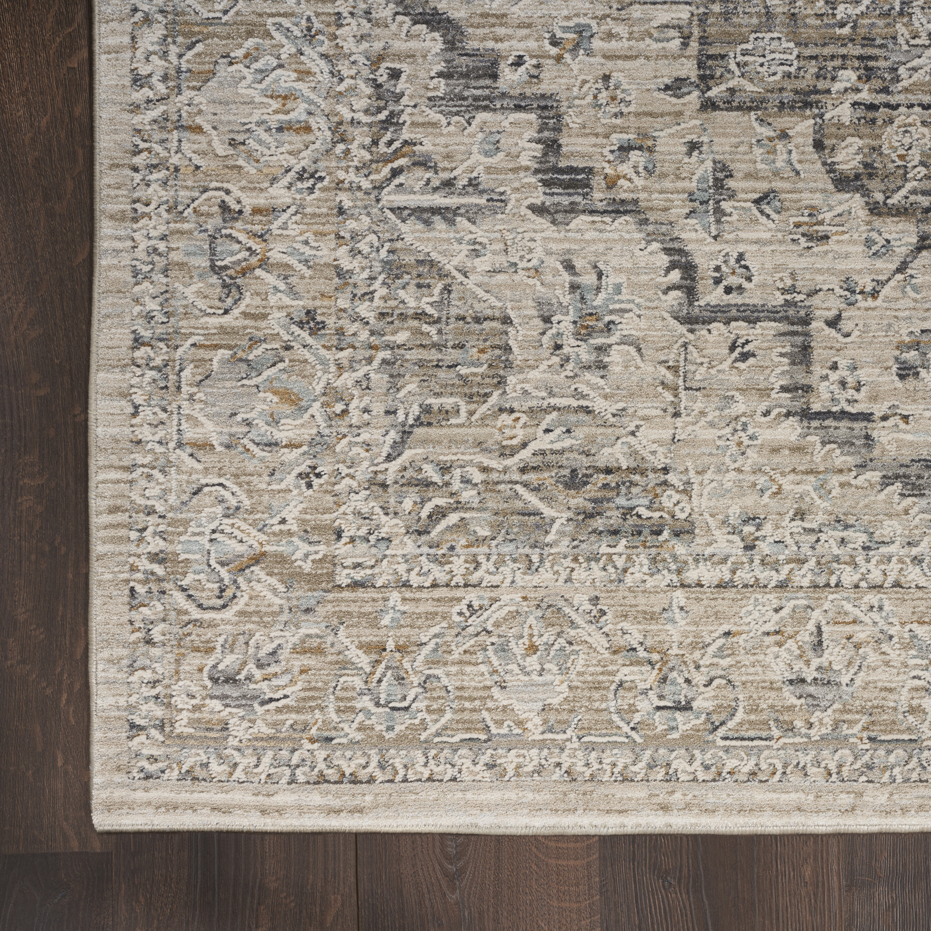 Nourison Lynx 2'3" x 12' Ivory Taupe Vintage Indoor Rug