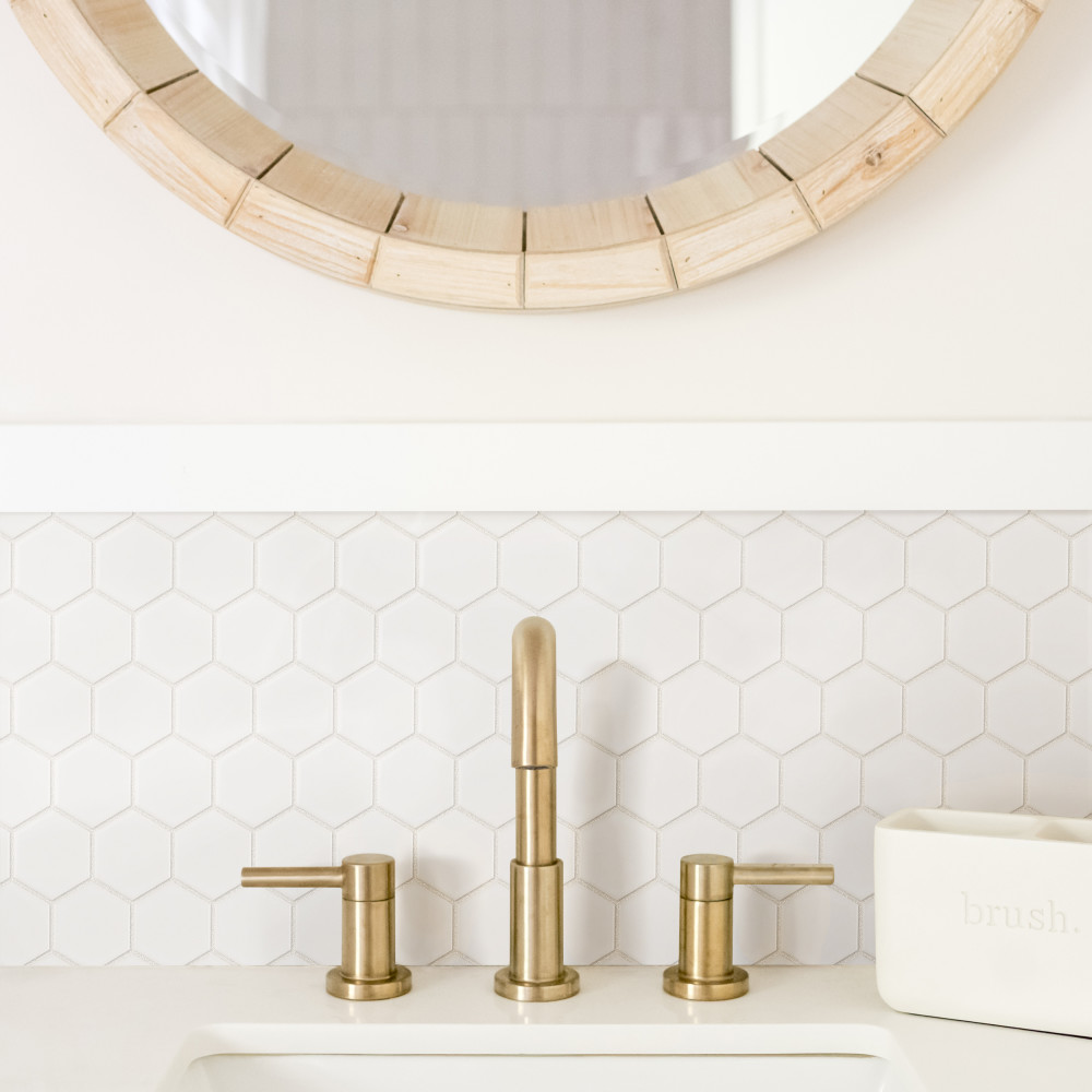 Sample – Gotham 2″ Hex White Porcelain Mosaic Tile