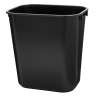 Rubbermaid Commercial, 3.25 gal, Resin, Black, Rectangle, Receptacle