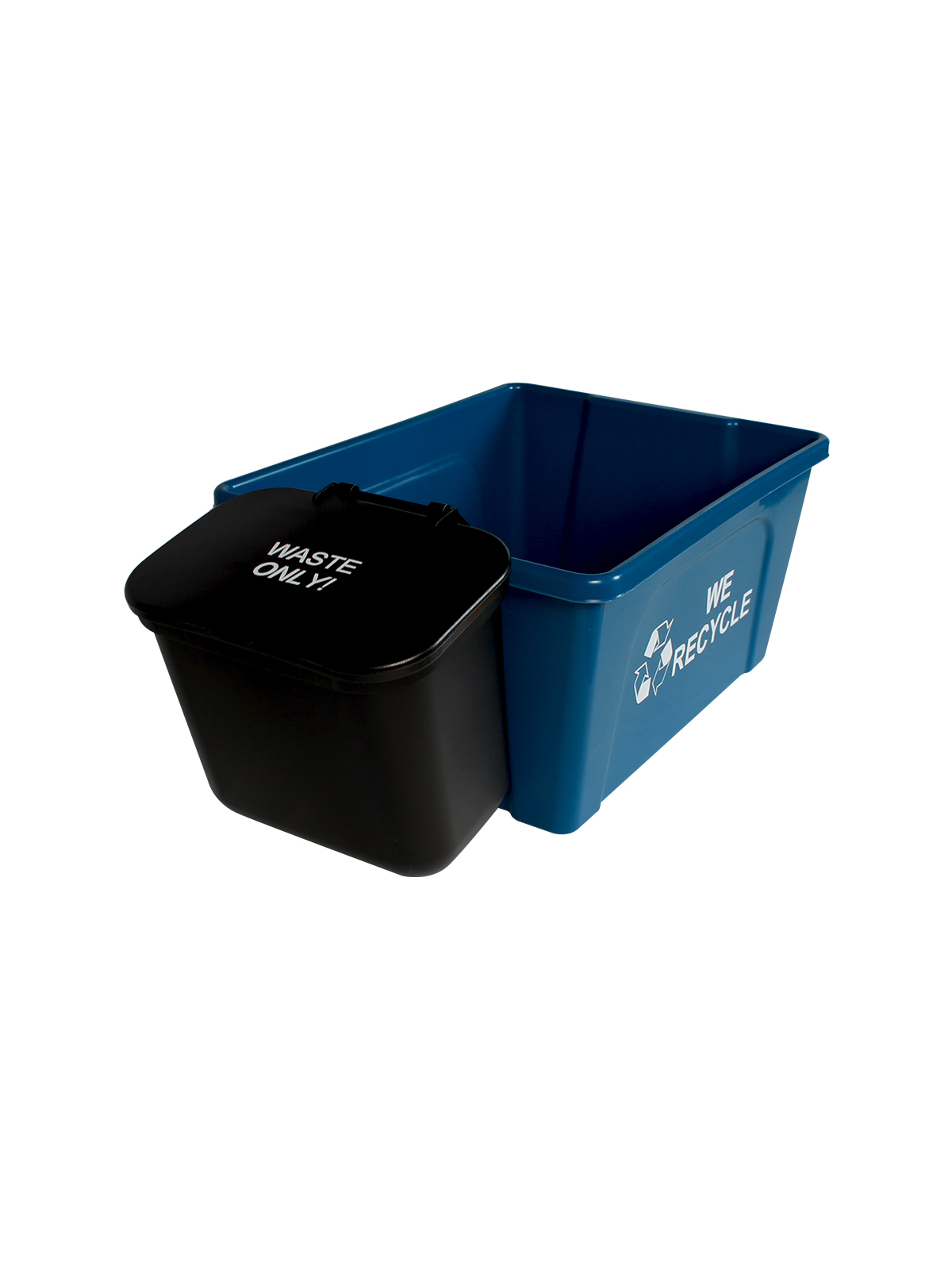 OFFICE COMBO (12 Pack) – Double – Kit – Deskside – Mobius Loop-We Recycle-Waste – Solid Lift – Blue-Black