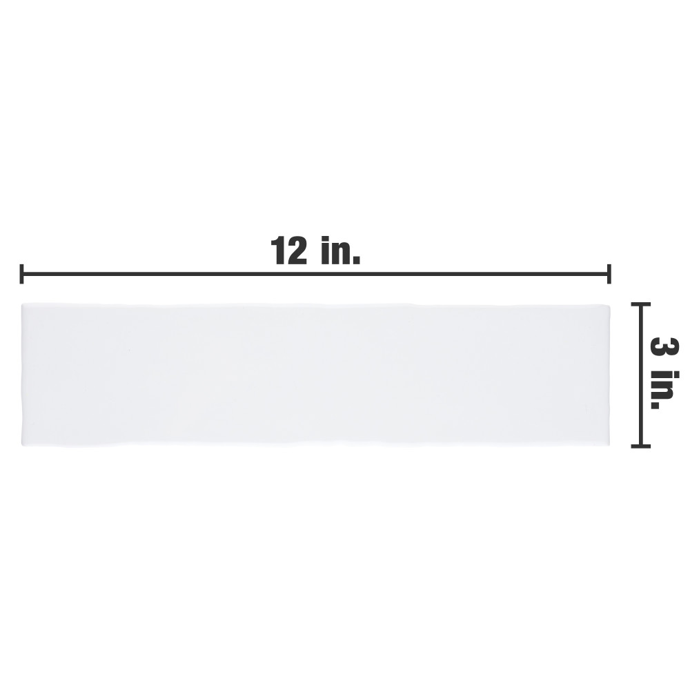 Castillo White 3 in. x 12 in. Ceramic Wall Tile