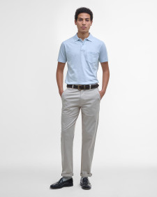 Pigment Dye Slub Polo Shirt Bleached Blue