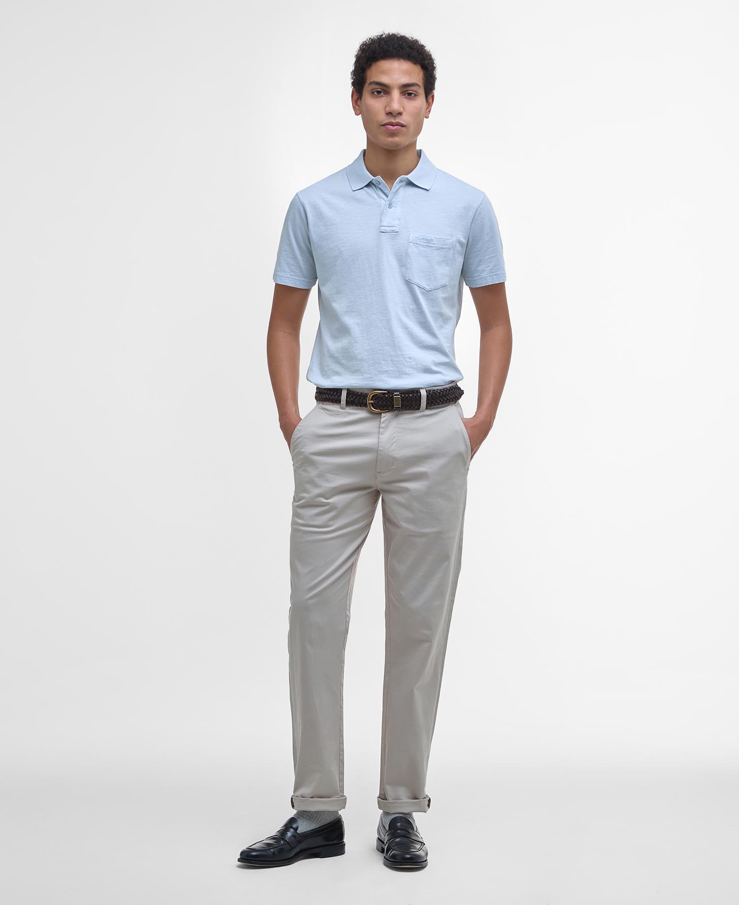 Pigment Dye Slub Polo Shirt image number 1