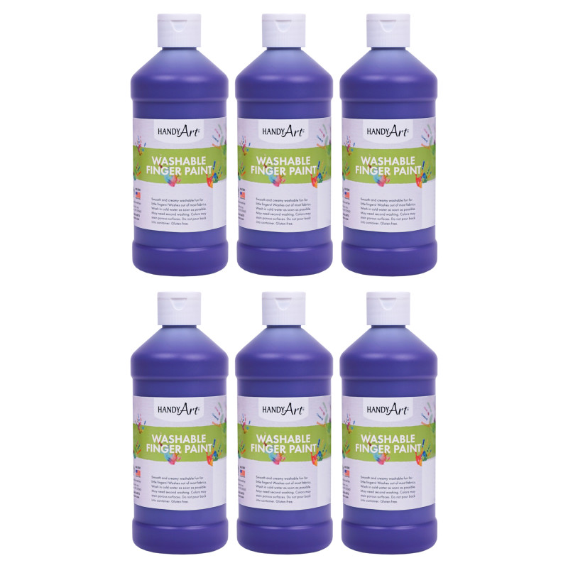 Washable Finger Paint, Violet, 16 oz., Pack of 6