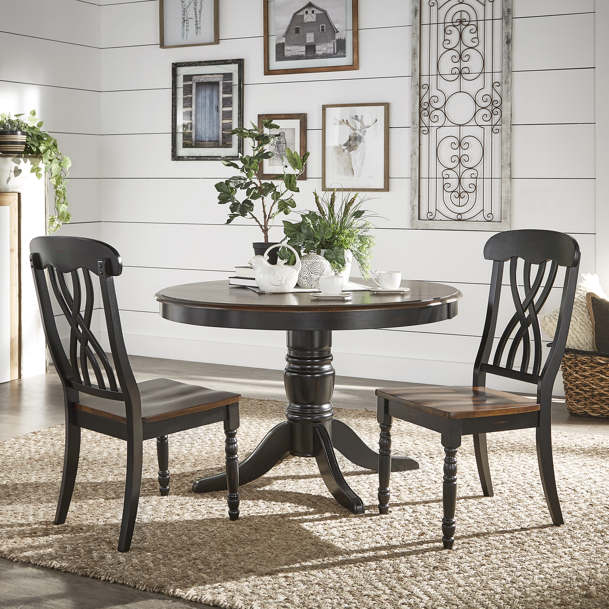 Two-Tone Round Dining Set