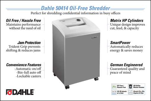 Dahle 50414 Oil Free Office Shredder InfoGraphic