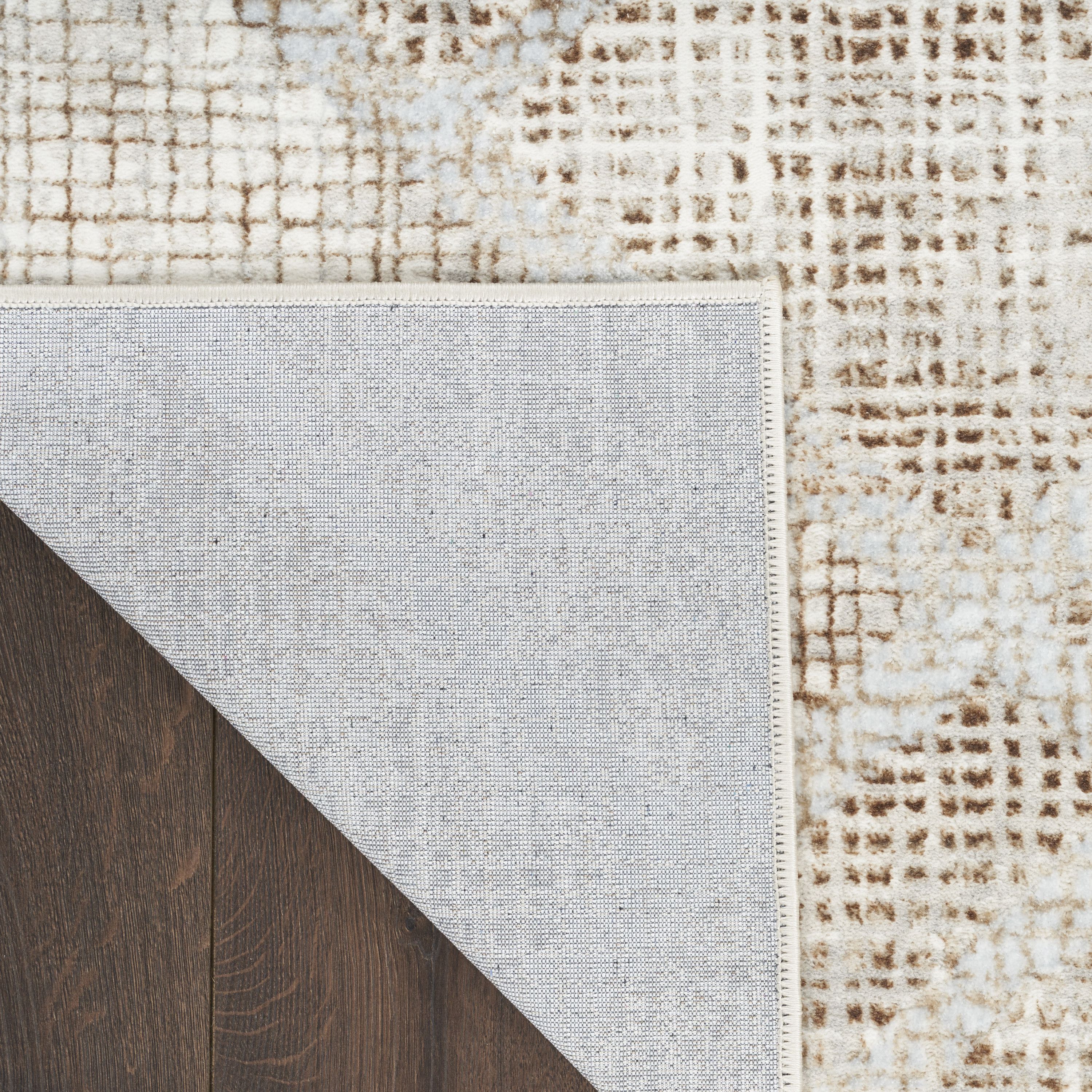 Nourison Sparkle 2'3" x 7'6" Grey Mocha Modern Indoor Rug