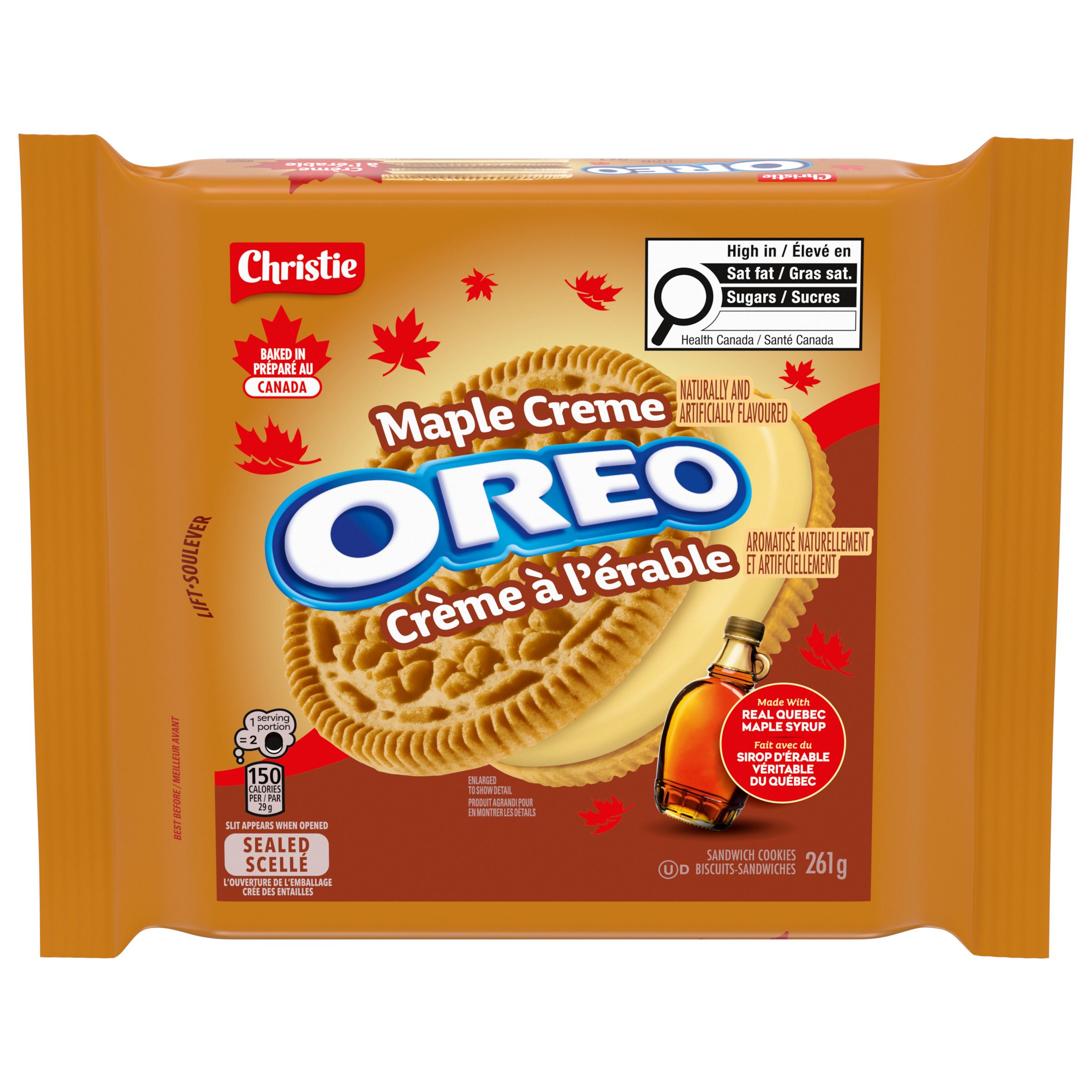 Biscuits-sandwiches OREO Crème à l’érable,sirop d'érable Québec,261g