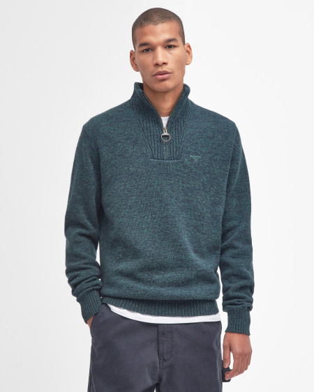 Maglione con mezza zip in lana d'agnello Essential
