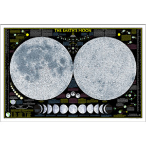 Earth's Moon Map, Laminated, 42.5" x 28.5"