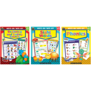 Early Literacy Write & Wipe Activity Book Kit &ndash; Phonics, Sounds, and Sight Words