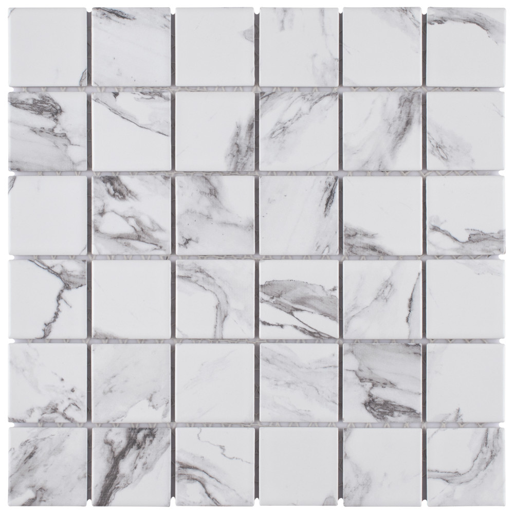 Sample – Katina Calacatta Porcelain Mosaic Tile