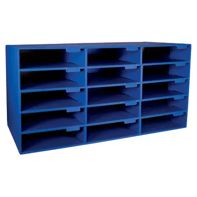 Classroom Keepers  Mailbox, 15-Slot, Sturdy Card Board, Blue, 16-3/8