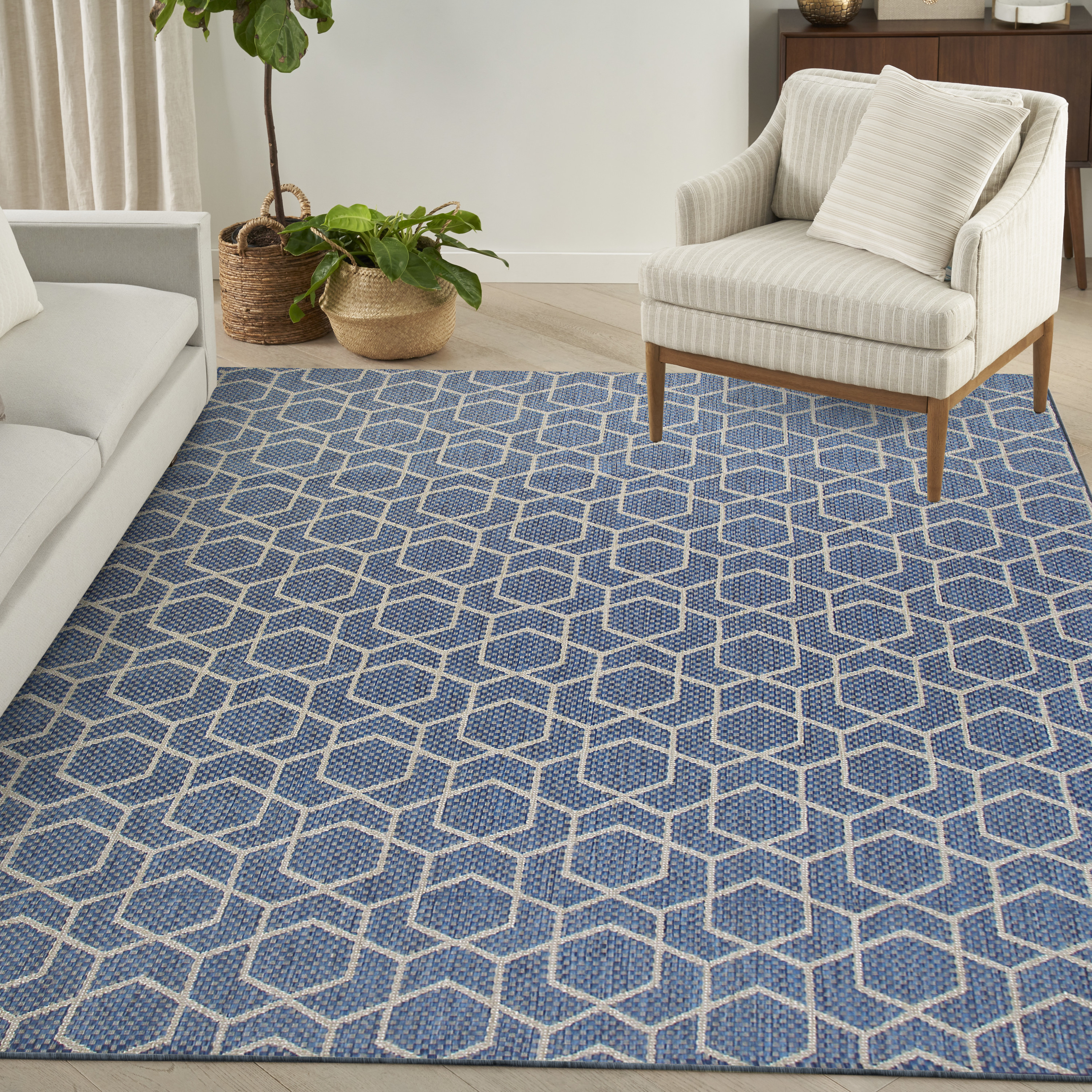 Nourison Horizon Indoor/Outdoor 8' x 10' Denim Modern Rug