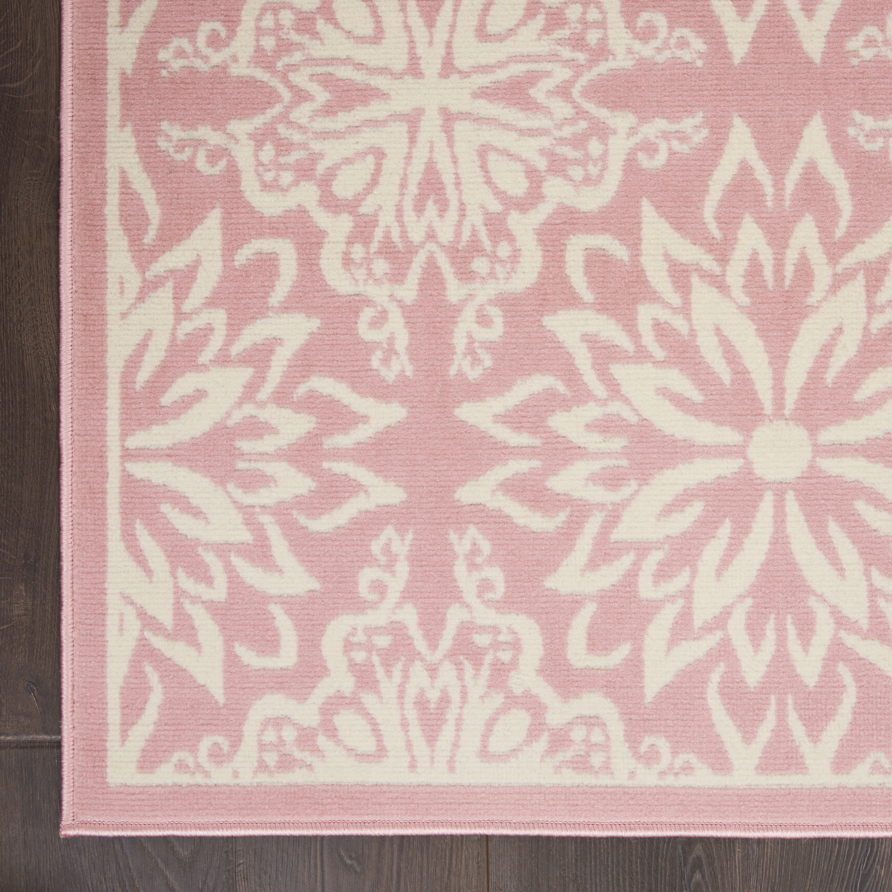Nourison Jubilant 6' x 9' Ivory Pink Farmhouse Indoor Rug