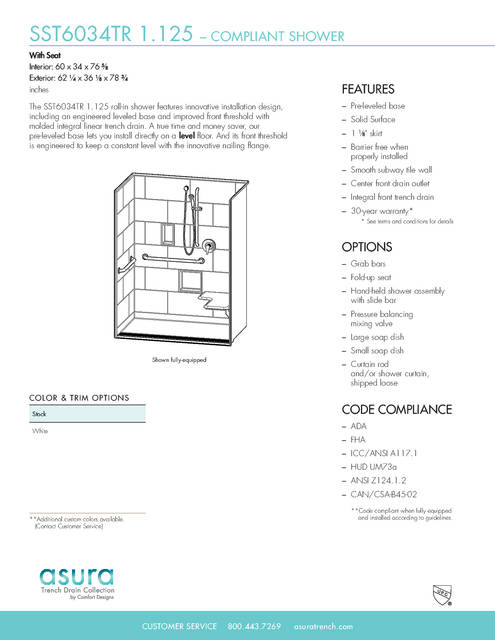 Tech Data Sheet — Cd Shower Tech Data Asura Sst 6034 Tr 1 125 Seat