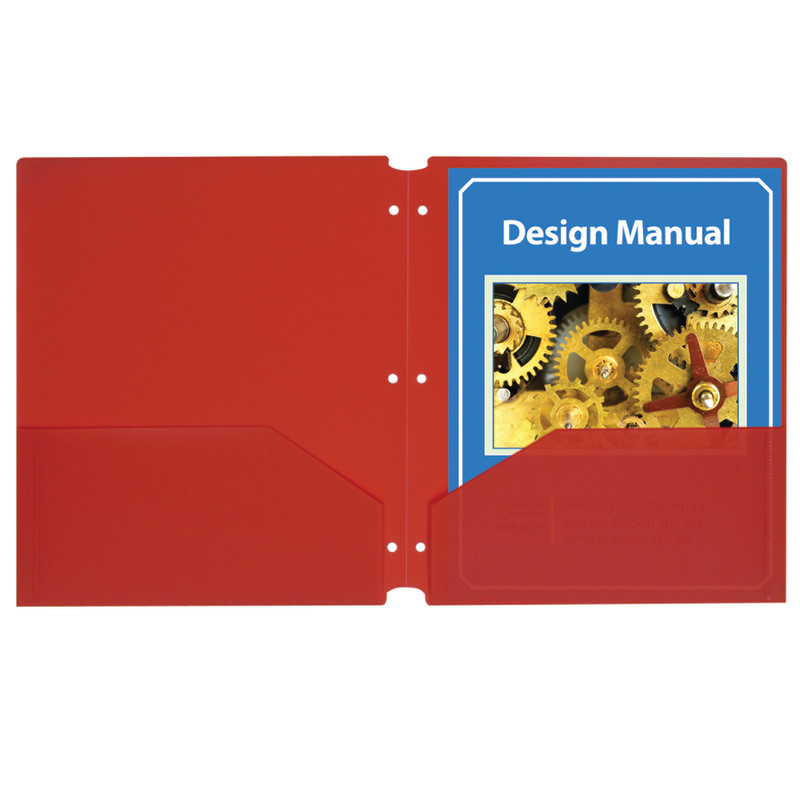 Two-Pocket+Heavyweight+Poly+Portfolio+Folder+W%2F3-Hole+Punch%2C+Letter%2C+Red%2C+25%2Fbox