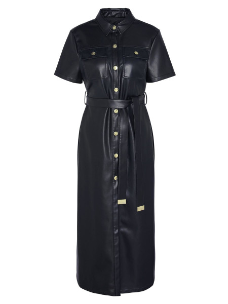 Aria Faux-Leather Midi Dress Aria Faux-Leather Midi Dress